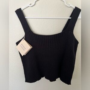 Honest cotton black knit tank